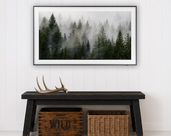 Evergreen Trees Photography | Samsung Frame TV Art | Instant Digital Download | Nature Wall Art for The Frame TV