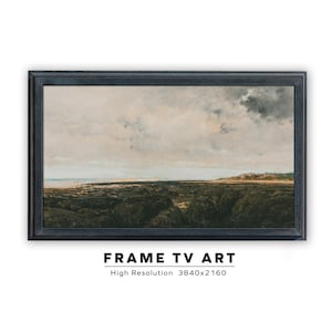 Samsung Frame TV Art. Vintage Coastline Landscape Painting. Instant Digital Download. Frame TV Size 3840 x 2160.