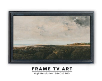 Samsung Frame TV Art. Vintage Coastline Landscape Painting. Instant Digital Download. Frame TV Size 3840 x 2160.