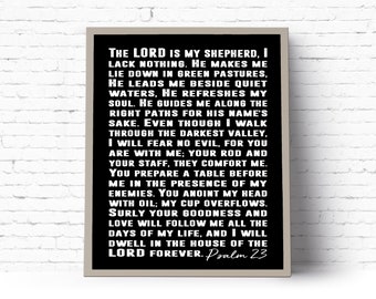 Instant Download Printable Art. The Lord is my Shepherd. The 23 Psalm. Psalm 23 Art Print.   {DIGITAL PRINT}