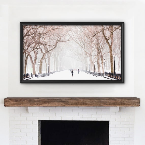 Samsung Frame Tv Art Snowy Central Park Winter Snow Art Etsy
