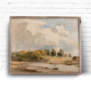 Art Print. Vintage Painting. Low Tide. Instant Download Printable Art.