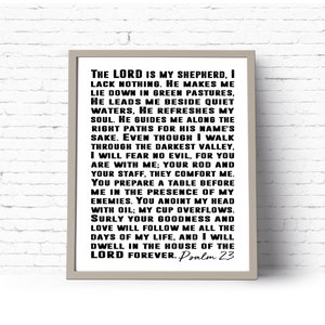 Instant Download Printable Art. the Lord is My Shepherd. the 23 Psalm ...