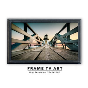 Samsung Frame TV Art. Lighthouse At Sunset. Lighthouse Photograph. Instant Digital Download. Frame TV Size 3840 x 2160. Frame TV Art.