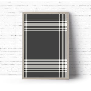Black Plaid Art Print.  Instant Download Printable Art.  Gallery Wall Digital Art.