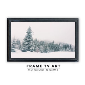 Samsung Frame TV Art. Snow Covered Evergreens. Instant Digital Download. Frame TV Size 3840 x 2160. Winter Forest Landscape Art Print.