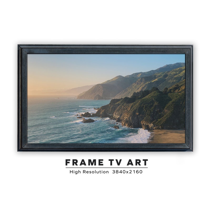 Samsung Frame TV Art. California Coast. Instant Digital Download. Frame TV Size 3840 x 2160. Pacific Ocean Art Print for the Frame TV. image 1