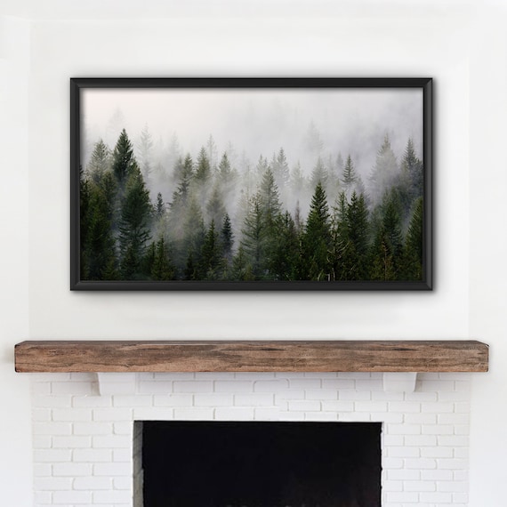 Samsung Frame Tv Art Instant Download Evergreen Trees Etsy