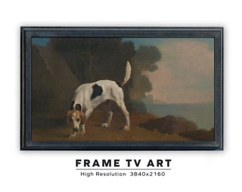 Samsung Frame TV Art. Foxhound. Vintage Oil Dog Painting. Instant Digital Download. Frame TV Size 3840 x 2160.