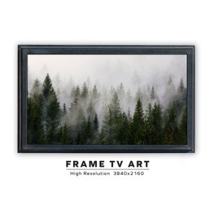 Samsung Frame TV Art. Evergreen Trees.  Instant Digital Download. Frame TV Size 3840 x 2160. Art Print for the Frame TV.