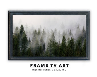 Samsung Frame TV Art. Evergreen Trees.  Instant Digital Download. Frame TV Size 3840 x 2160. Art Print for the Frame TV.
