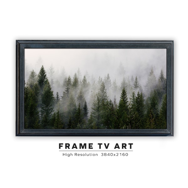 Samsung Frame TV Art. Evergreen Trees.  Instant Digital Download. Frame TV Size 3840 x 2160. Art Print for the Frame TV.