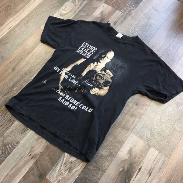 Vintage Stone Cold Steve Austin WWF Wrestling T-shirt Size Large