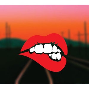 Lips Decal | Lips Sticker | Biting Lips | Red Lips