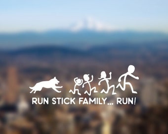 Run Stick Family Decal | Family Decal | Car Decal