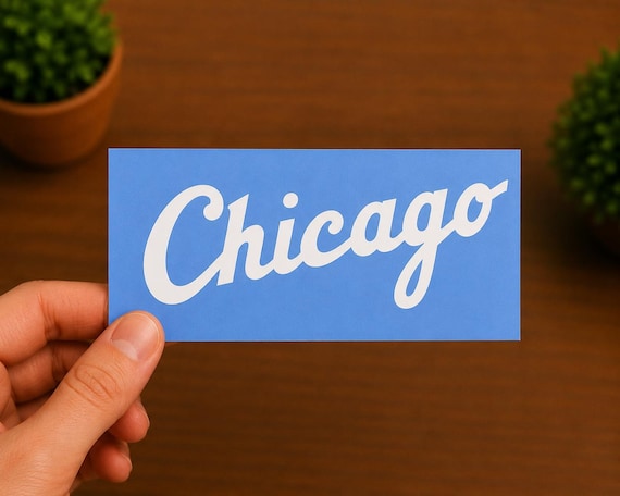 Chicago Script Vinyl Decal | Windy City Sticker | Chicago Souvenir Gift