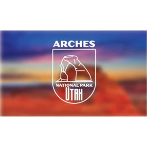Calcomanía de vinilo del Parque Nacional Arches / Calcomanía de viaje de Utah / Calcomanía para nevera o botella de agua Yeti