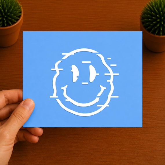 Dripping Smiley Face Vinyl Decal | Melting Smile Sticker | Retro Smiley Decal | Car Window Sticker