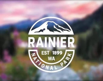 Mount Rainier National Park Decal | PNW Mountain Sticker | Washington Vinyl Decal