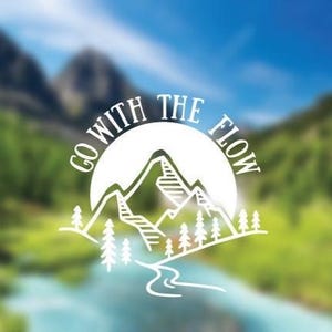 Go With The Flow デカール | ホワイトビニールステッカー