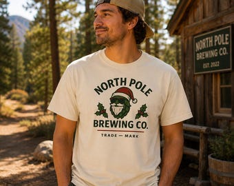North Pole Brewing Co. Comfort Colors T-Shirt • Funny Christmas Beer Adult Tee
