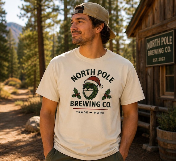North Pole Brewing Co. Comfort Colors T-Shirt • Funny Christmas Beer Adult Tee