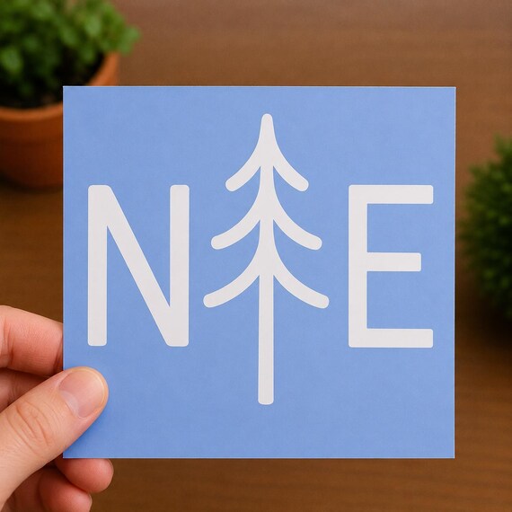 New England Pine Tree Vinyl Decal | Northeast Sticker | Minimalist Outdoor Adventure Decal | Car Laptop Window Sticker