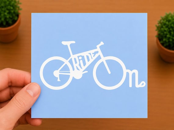 Ride On Bicycle Vinyl Decal | Cycling Sticker | Bike Sticker | Cyclist Gift
