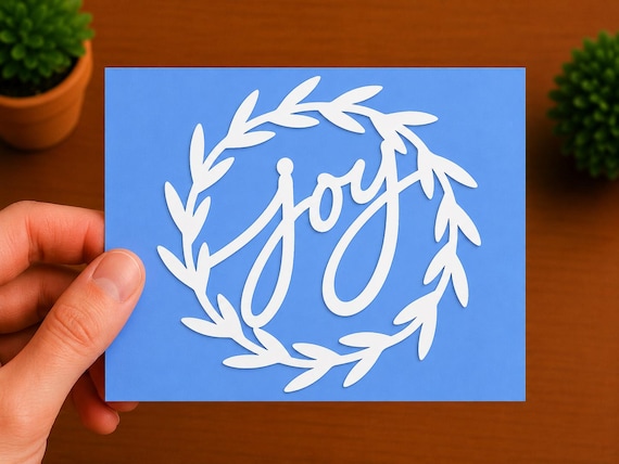 Joy Christmas Wreath Vinyl Decal | Merry Christmas Sticker | Holiday Wreath Decal | Christmas Gift
