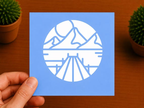Mountain Lake Vinyl Decal | Camping Nature Sticker | Hiking Adventure Decal | Outdoor Lover Gift