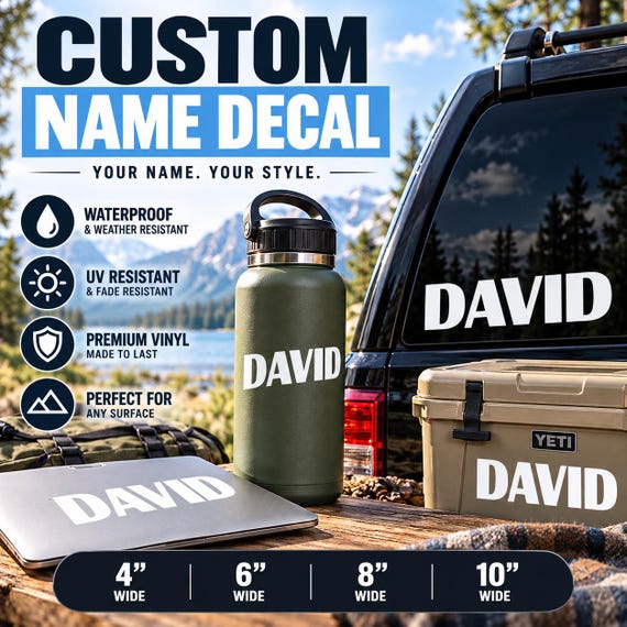 Custom Name Decal | Personalized Vinyl Lettering | Custom Window Decal | Business Sign | Car Window Sticker