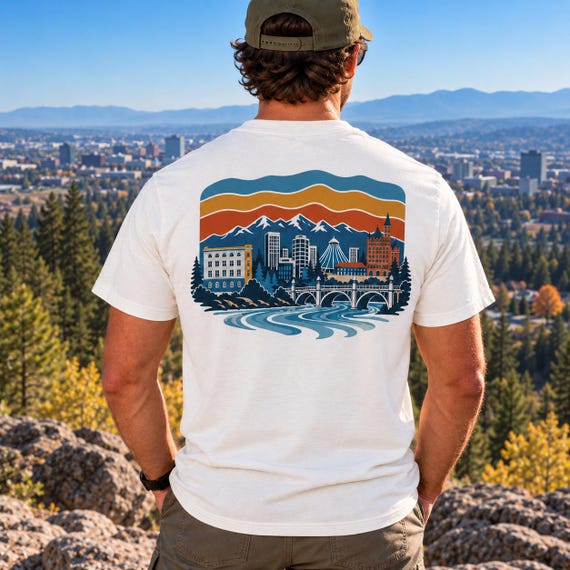 Spokane Washington Shirt | Comfort Colors Spokane T-Shirt | Spokane Skyline Tee | PNW Washington Shirt | Spokane WA Gift