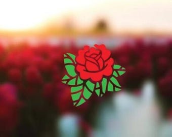Red Rose Decal | Colorful Flower Sticker