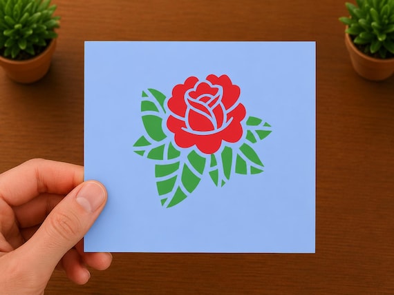 Red Rose Vinyl Decal | Rose Flower Sticker | Floral Car Window Decal | Garden Lover Gift