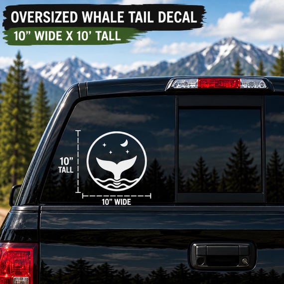 Whale Tail Vinyl Decal Large | Humpback Whale Truck Window Sticker | Ocean Lover Gift | Marine Life Decal