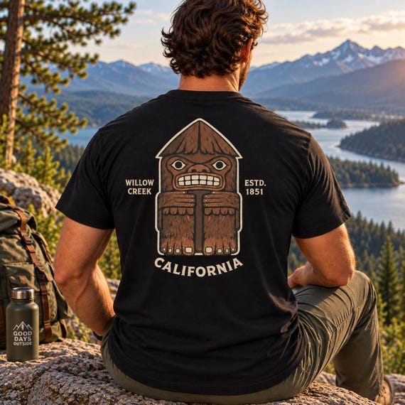Willow Creek Bigfoot Shirt | Comfort Colors Sasquatch Tee | California Cryptid Gift | Bigfoot Graphic Tee