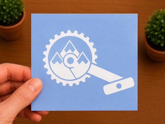 Mountain Bike Decal | MTB Chainring Vinyl Sticker | Cycling Gear Sticker | Mountain Biker Gift