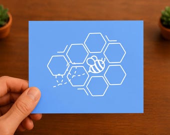 Honey Bee Vinyl Decal | Honeycomb Bee Sticker | Beekeeper Garden Nature Car Laptop Water Bottle Decal