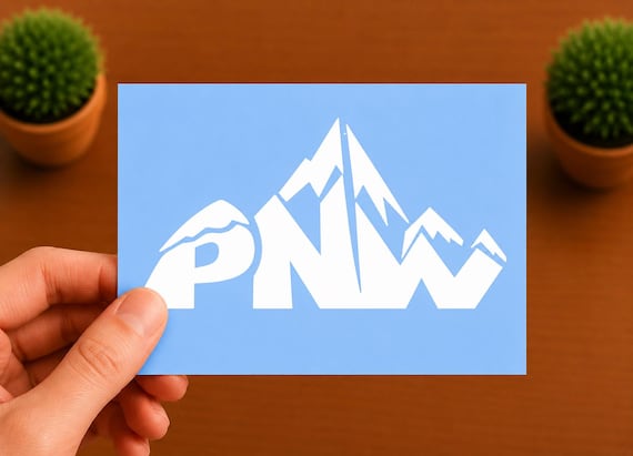 PNW Mountain Vinyl Decal | Pacific Northwest Sticker | Outdoor Adventure Decal | Hiking Gift