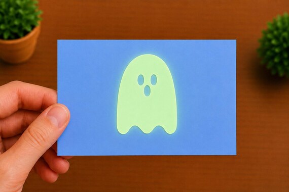 Cute Ghost Glow in the Dark Vinyl Decal | Halloween Ghost Sticker | Boo Car Window Laptop Water Bottle Decal