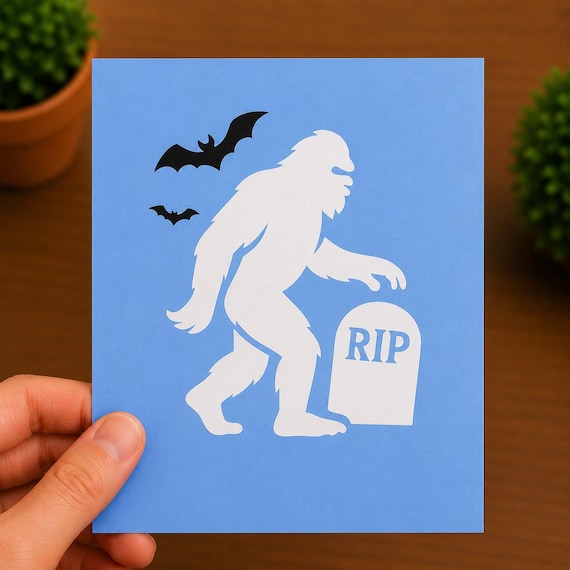 Zombie Bigfoot Halloween Vinyl Decal | Spooky Sasquatch Sticker | Halloween Cryptid Gift