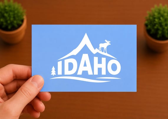 Idaho Vinyl Decal | Mountain Landscape Sticker | Idaho Travel Gift | Outdoor Adventure