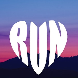 RUN Heart Decal | Running Vinyl Sticker for Cars, Laptops, Water Bottles | Marathon, Fitness, Athlete Gift