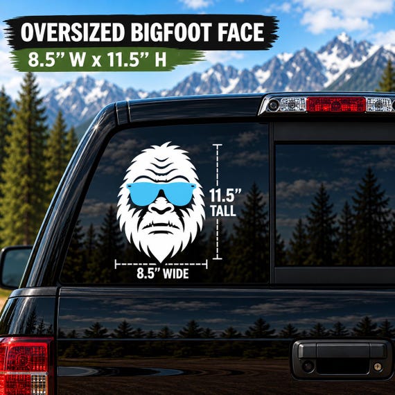 Bigfoot Rear Window Decal | Large Sasquatch Truck Window Sticker | Bigfoot Vinyl Decal | Funny SUV Car Window Graphic | Bigfoot Gift