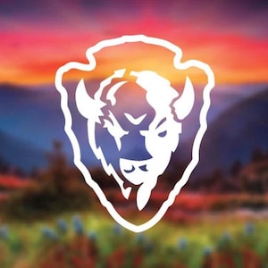Bison Aufkleber | Weißer Vinyl Laptop Sticker