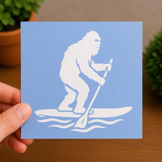 Bigfoot Paddleboard Vinyl Decal | Sasquatch SUP Sticker | Paddle Boarding Gift | Lake Life Decal