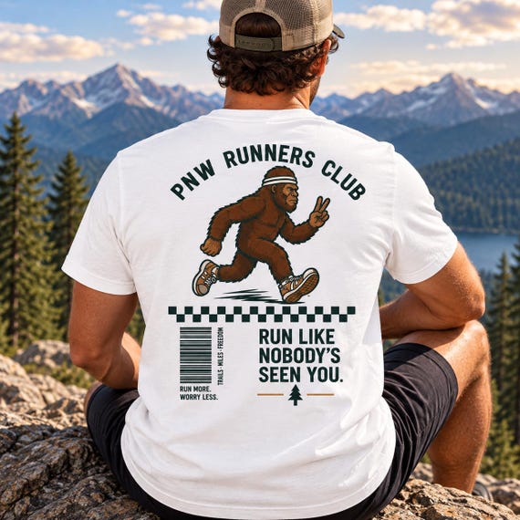 Bigfoot Running Shirt | Comfort Colors Sasquatch Tee | PNW Runners Club | Funny Trail Running Shirt