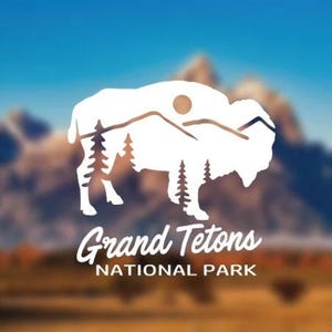 グランドティトン国立公園デカール | ホワイトビニールステッカー