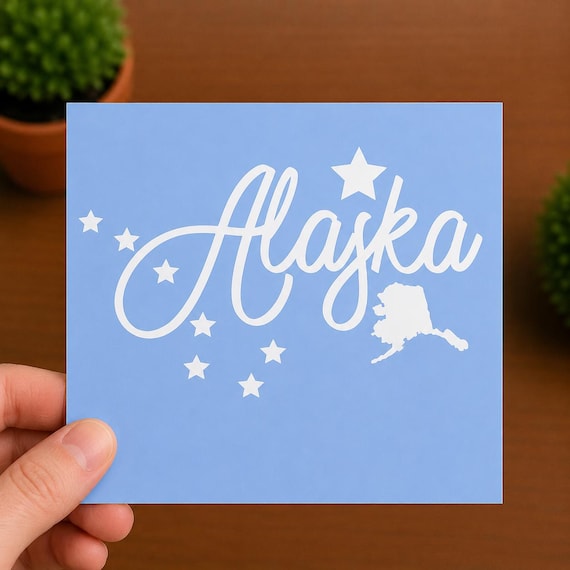 Alaska State Vinyl Decal | Alaska Sticker | Alaska Car Window Decal | Alaska Souvenir Gift