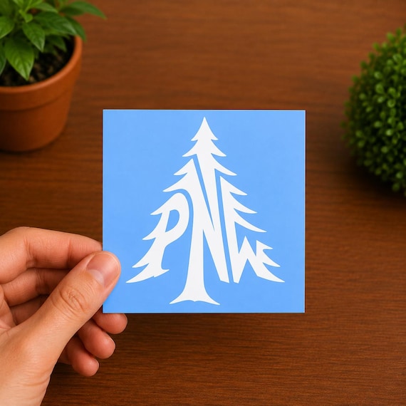 PNW Tree Decal | Pacific Northwest Sticker | Evergreen Tree Vinyl Decal | Washington Oregon Outdoor Hiking Sticker